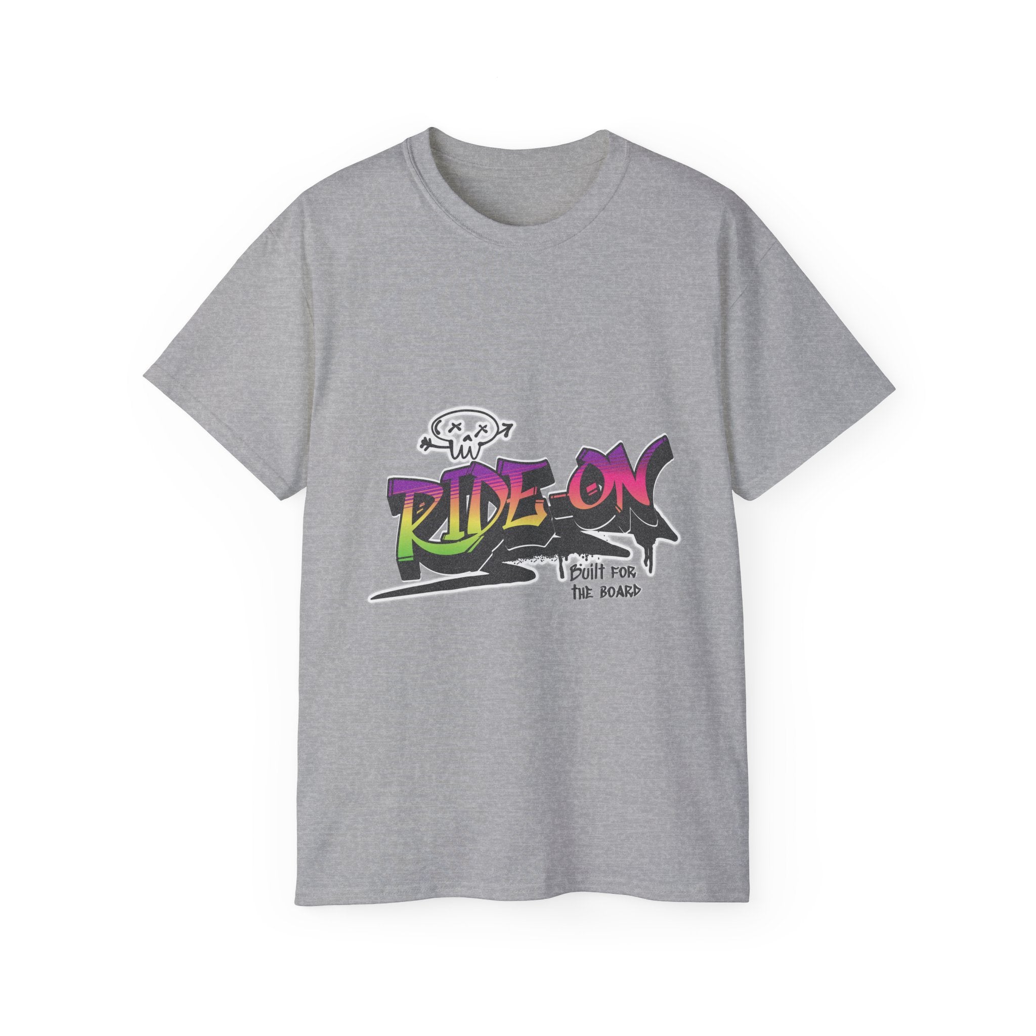 Ride-On - Unisex Cotton Tee (Front) - Damned Threads